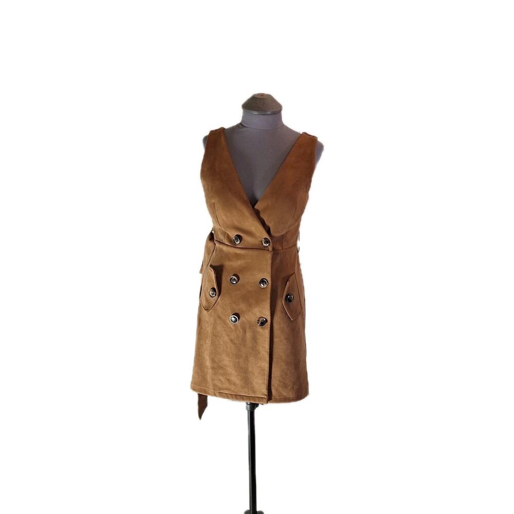 Apricot Size Xs Sleeveless Coat / Dress